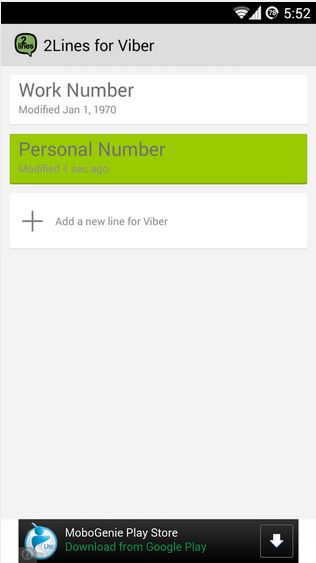 use two Viber accounts on same device