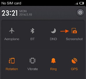 take screenshot on Xiaomi Mi3