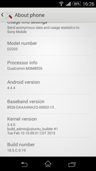 Sony Xperia-E3 Android 4.4.4 18.5.C.0.19-315x560