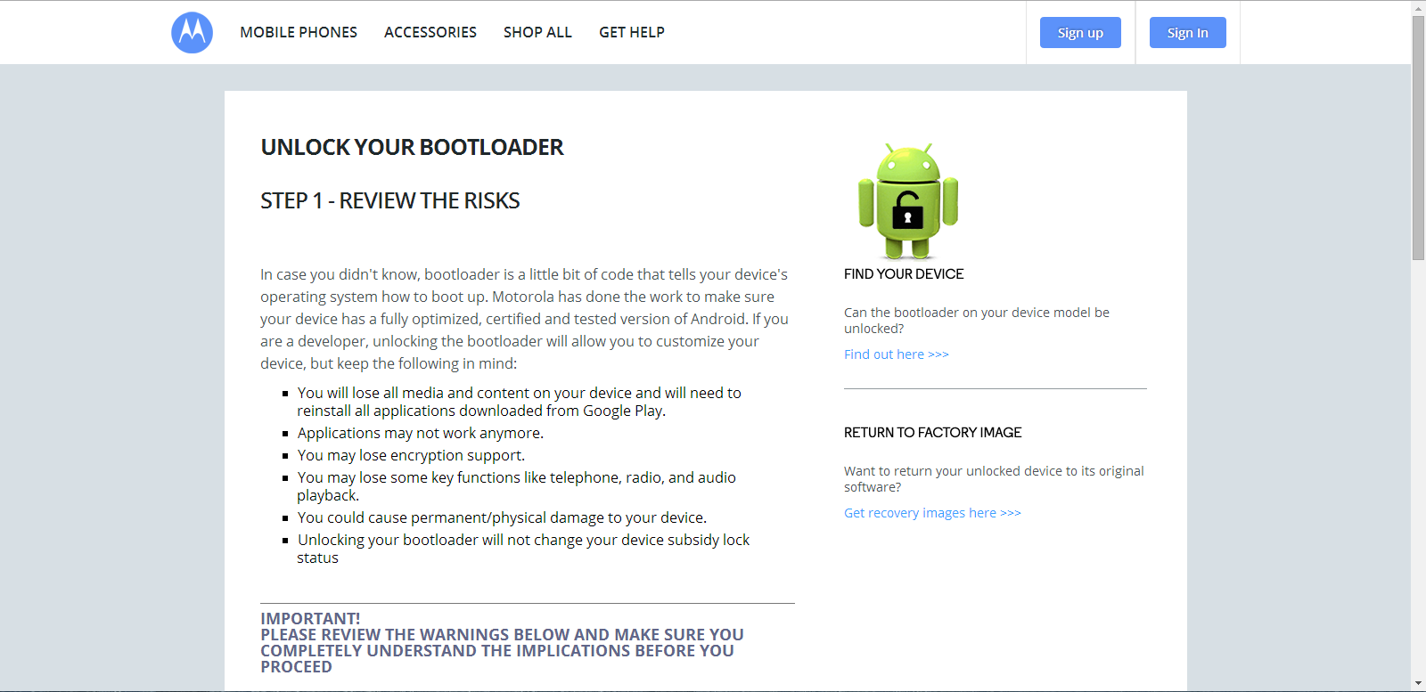 Unlock Bootloader of Motorola Devices